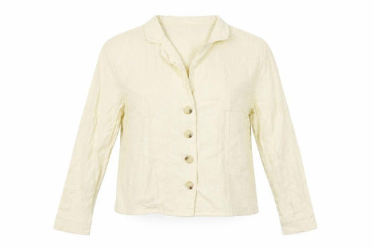 Front view of Nasty Gal women’s yellow basic button-up, size UK 12