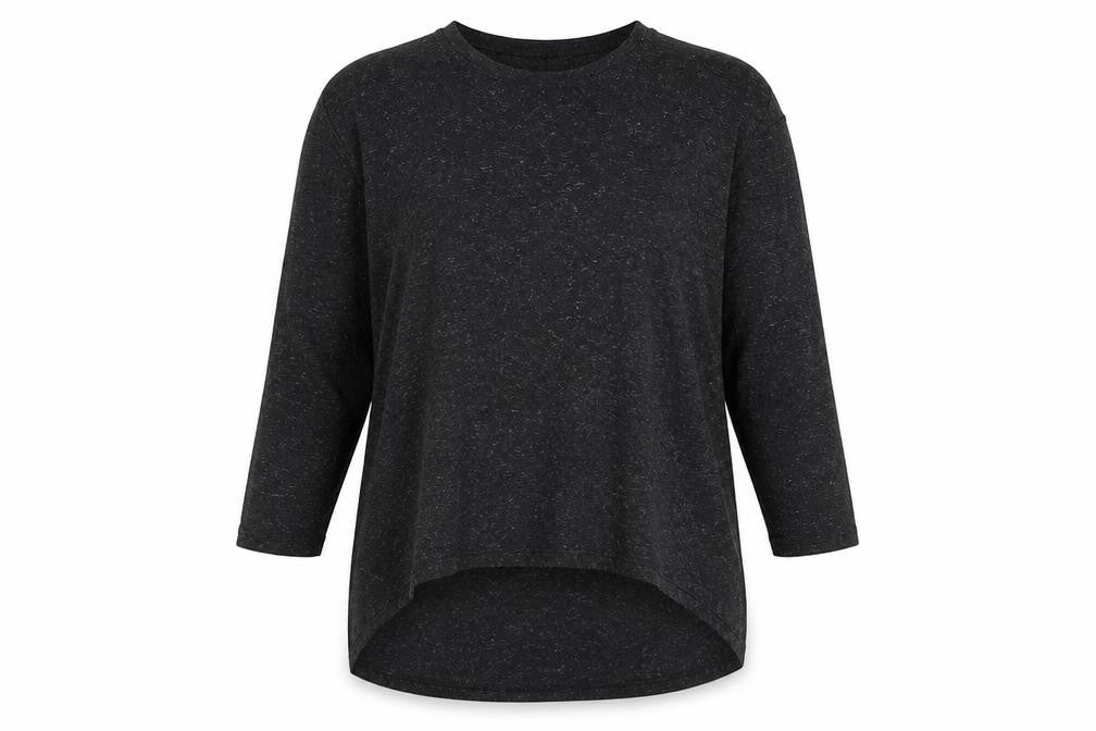 Front view of Atmosphere women’s black basic t-shirt, size UK 10