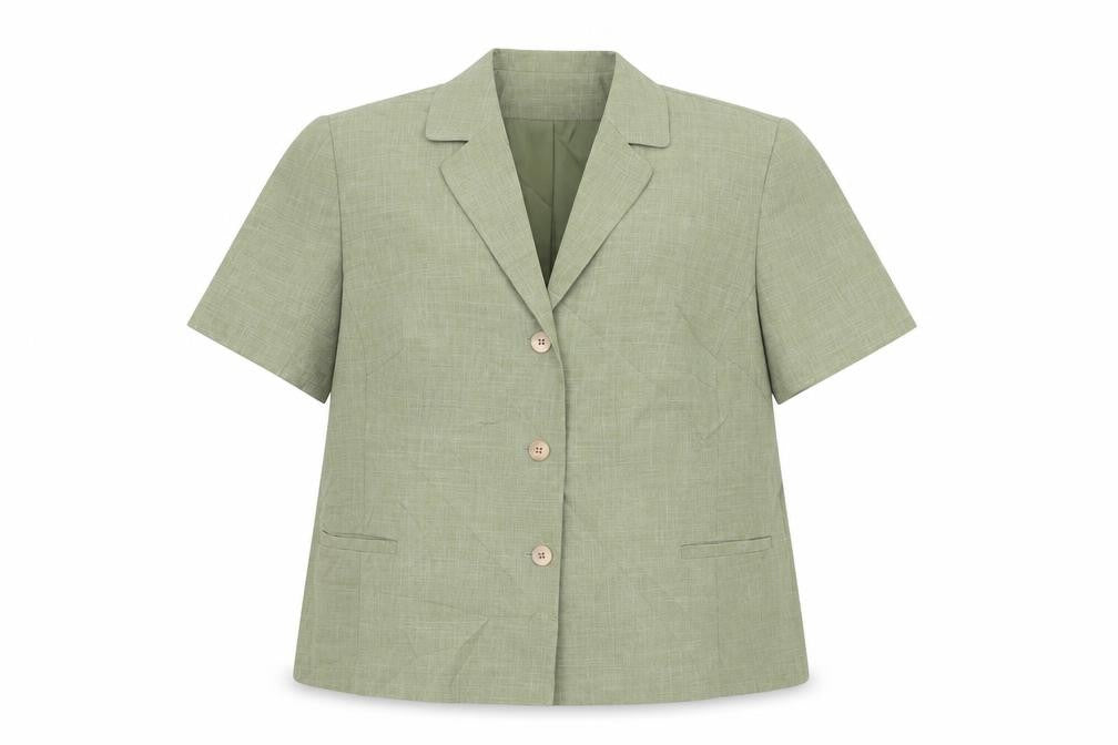 Front view of Debenhams women’s green jacket, size UK 18
