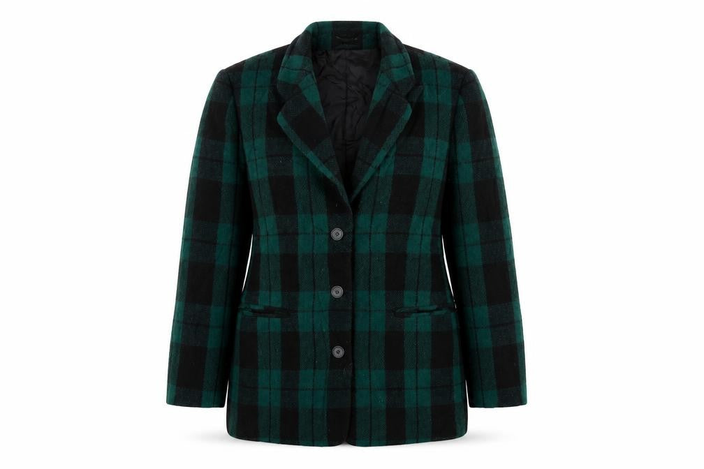 Front view of Olsen women’s green jacket, size UK 14