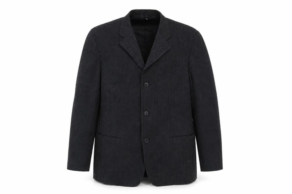 Front view of Preworn men’s black jacket, size 42