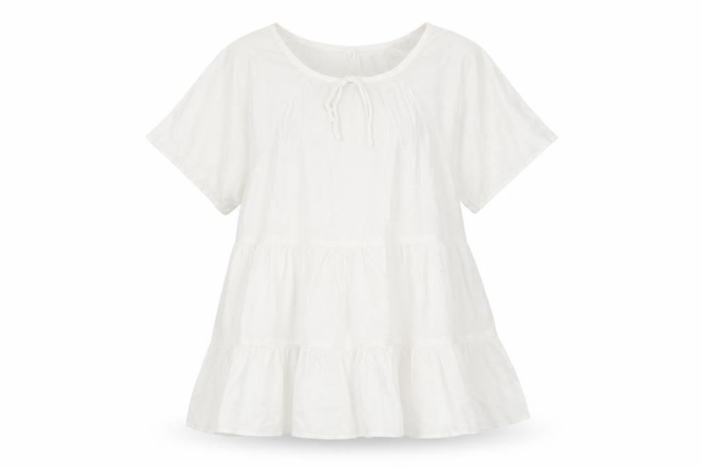 Front view of ASOS women’s white basic t-shirt, size UK 8