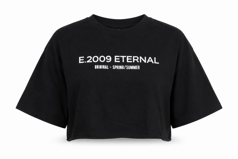 Front view of Atmosphere women’s black basic t-shirt, size UK 8