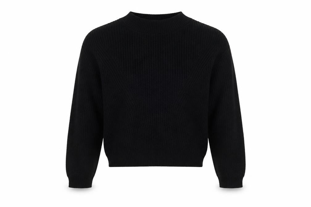 Front view of Boohoo women’s black jumper, size S