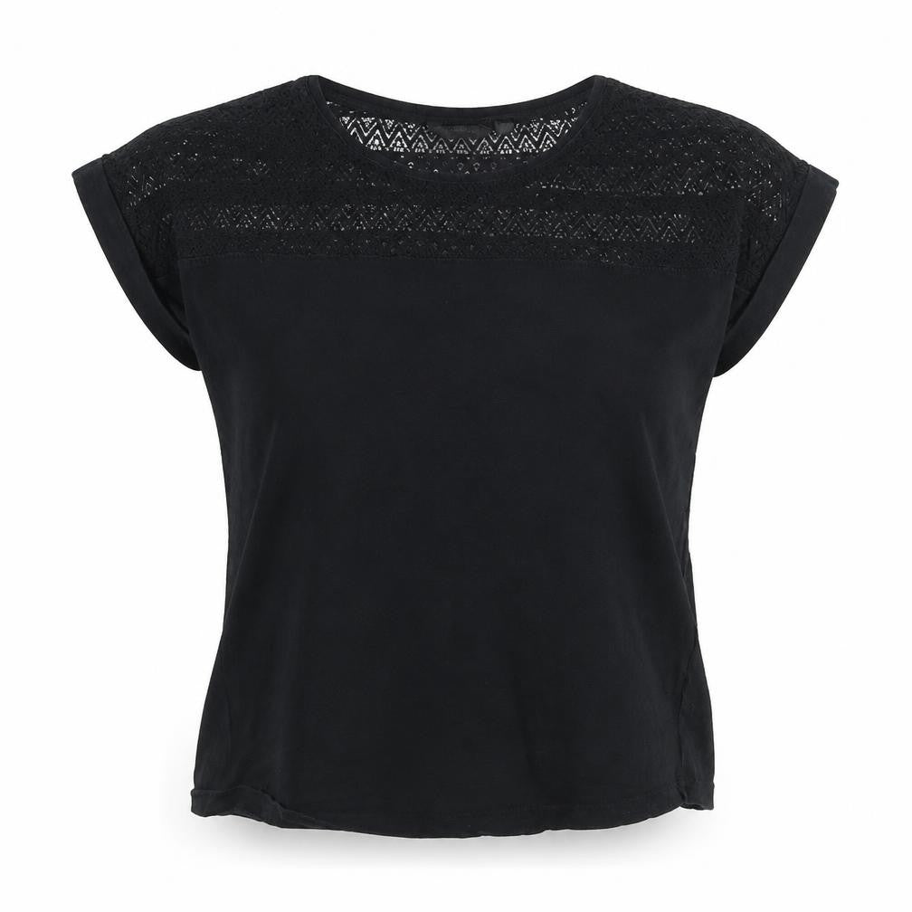 Front view of Golddigger women’s black basic blouse, size M