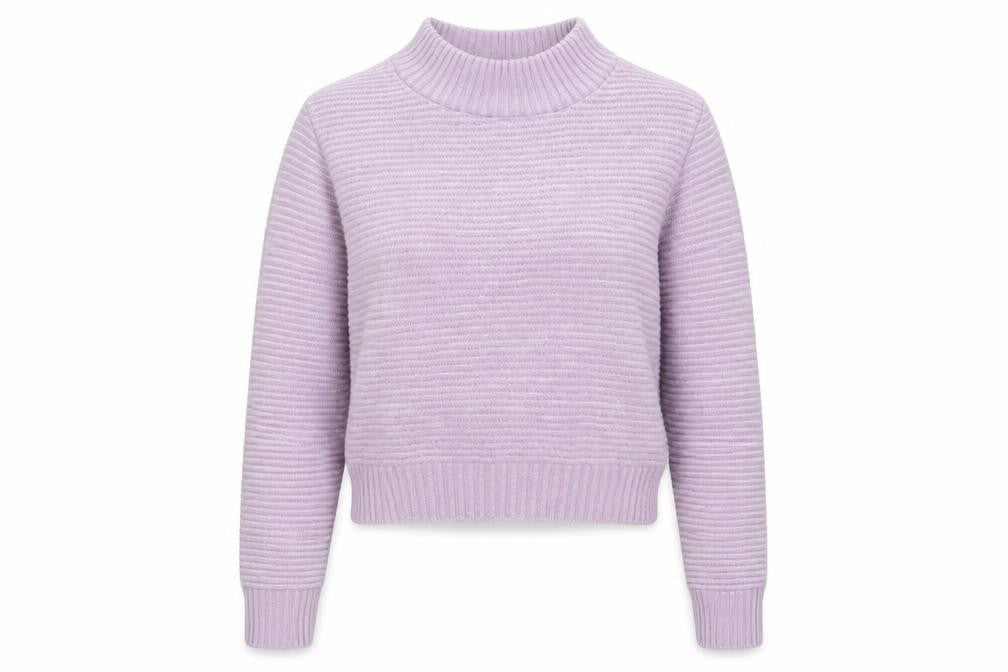 Front view of PRETTYLITTLETHING women’s purple rayon jumper, size UK 6