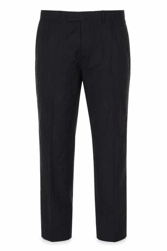 Front view of Marks & Spencer men’s blue dress pants trousers, size 32, 29-inch leg