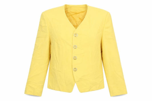Front view of Bianca women’s yellow jacket, size UK 38