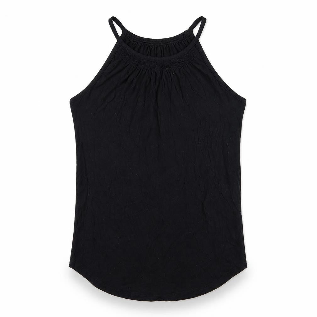 Front view of New Look women’s black basic t-shirt, size UK 6