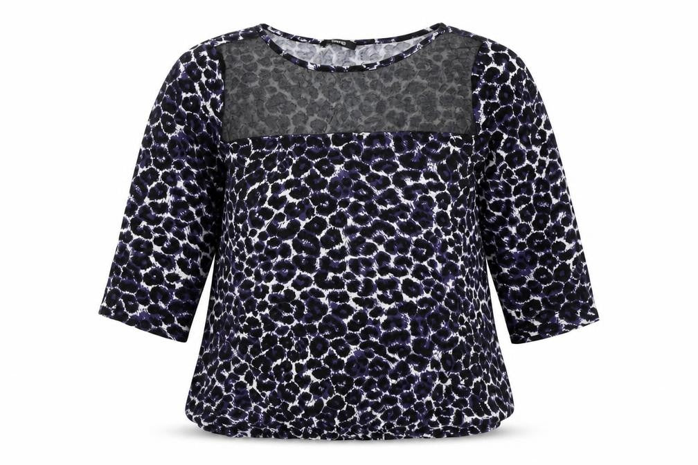Front view of George women’s purple animal print basic blouse, size UK 18