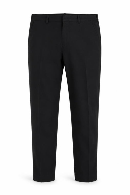 Front view of George men’s black dress pants trousers, size 32, 29-inch leg