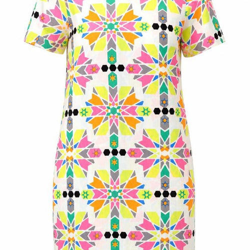 Vera & Lucy Womens Multicoloured Geometric  Pencil Dress  Size M
