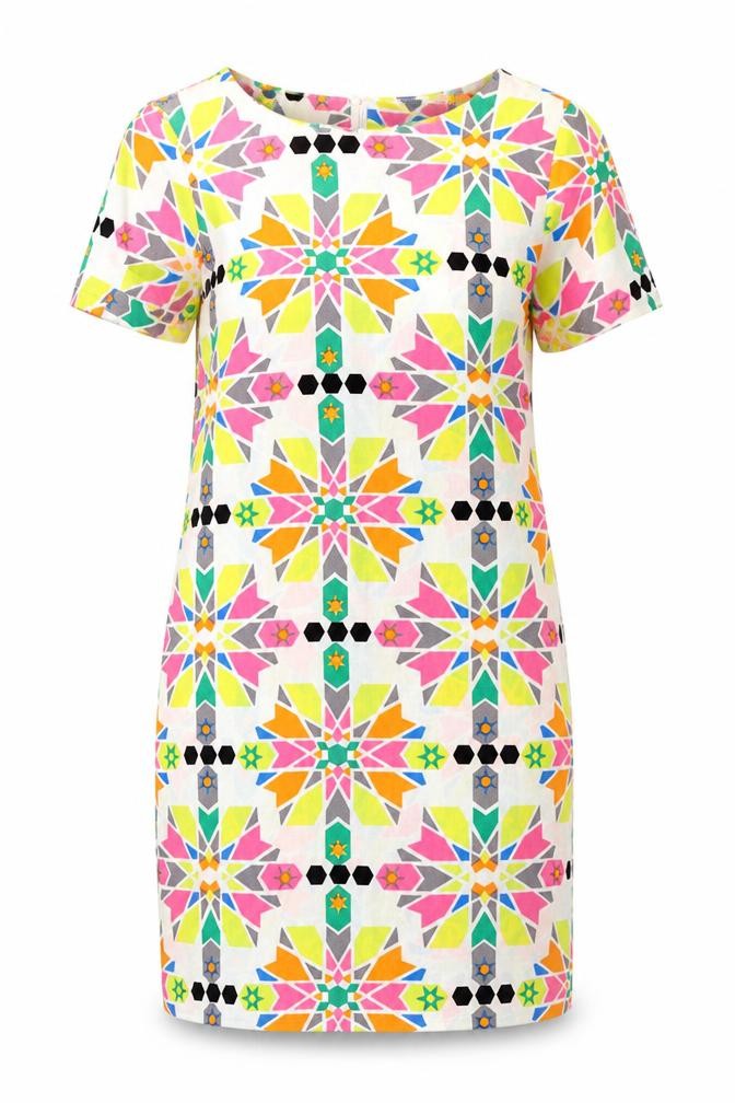 Vera & Lucy Womens Multicoloured Geometric  Pencil Dress  Size M