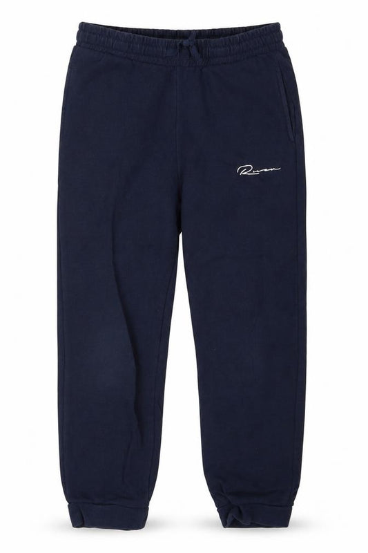 Front view of River Island girls’ blue ramie jogger trousers, size 9, years