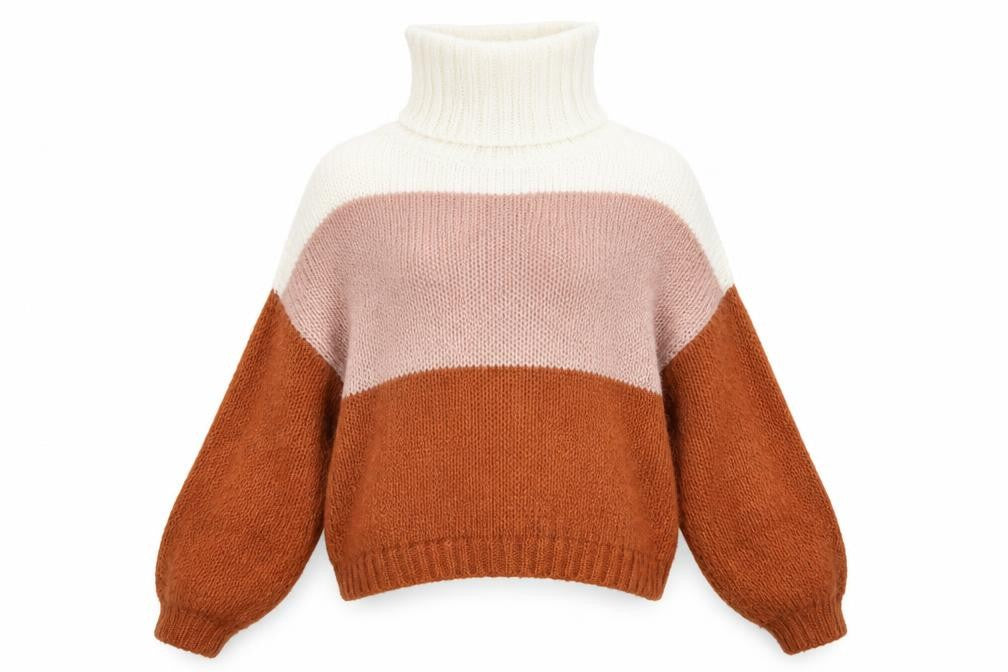 Front view of Primark women’s brown knit jumper, size UK 14