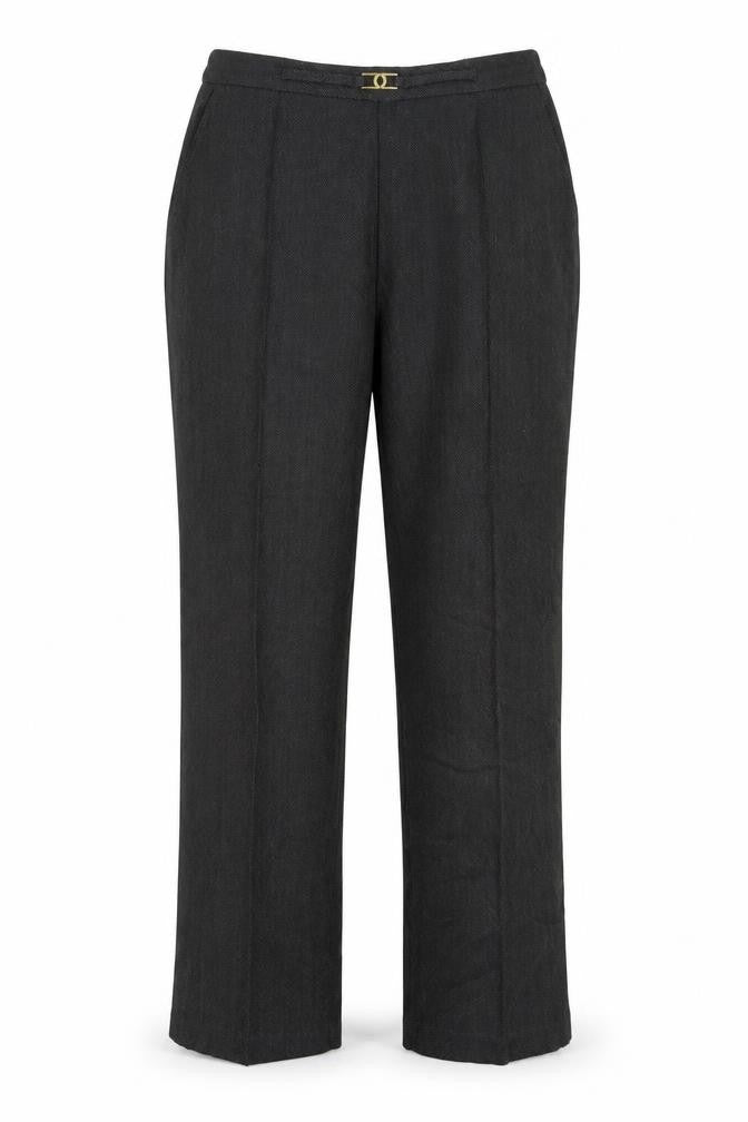 Front view of Bonmarché women’s brown trousers, size UK 16, 26-inch leg
