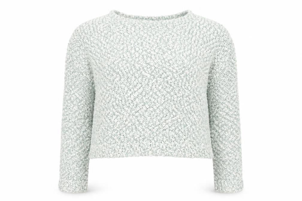 Front view of New Look women’s green jumper, size UK 12