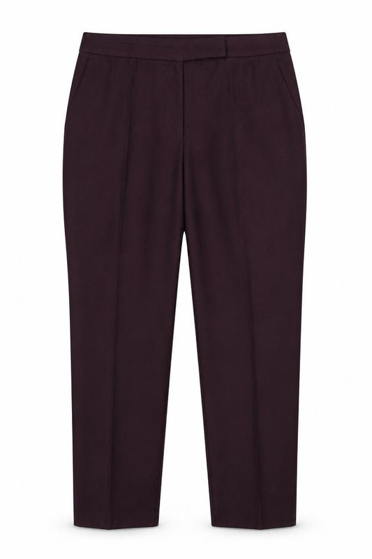 Front view of ASOS women’s pink trousers, size UK 14, 24-inch leg