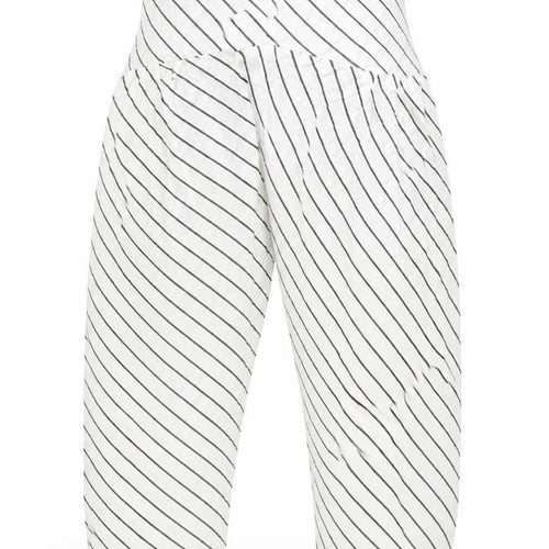 Preworn Womens White Striped  Trousers  Size 38 L22 in