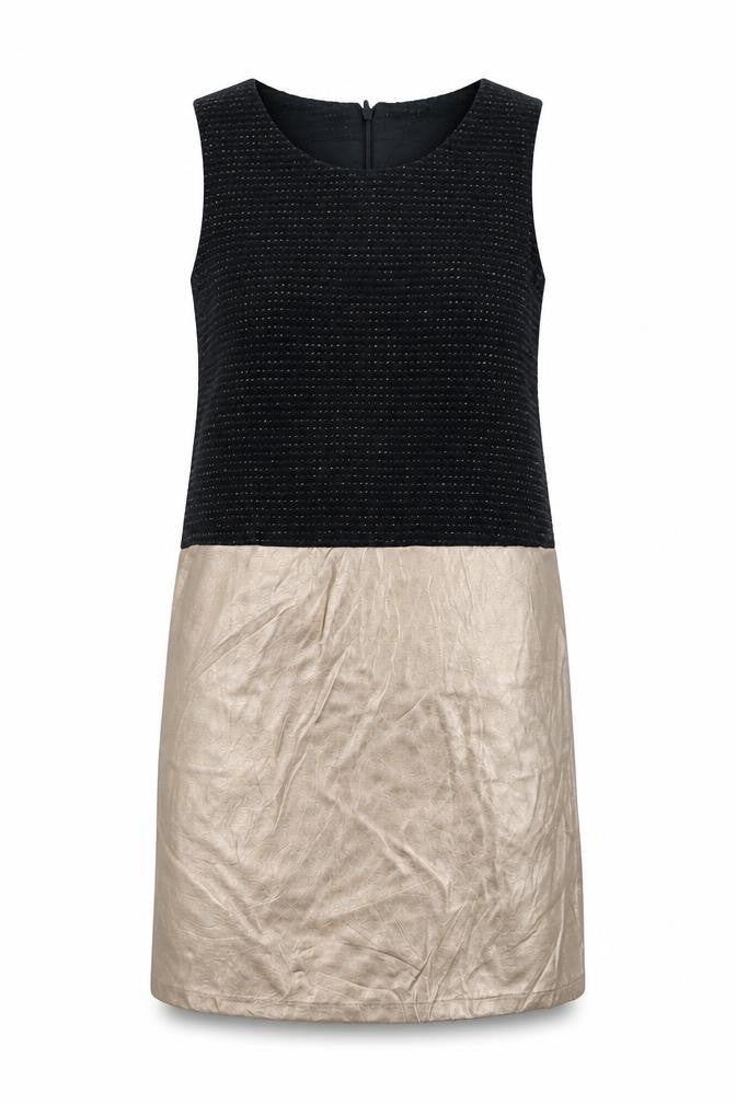 Front view of Imoga women’s gold shift, size UK 12