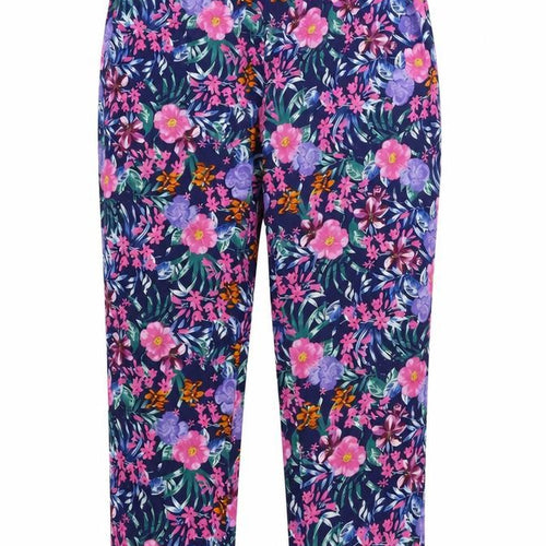 ISLE Womens Blue Floral  Trousers  Size 16 L25 in