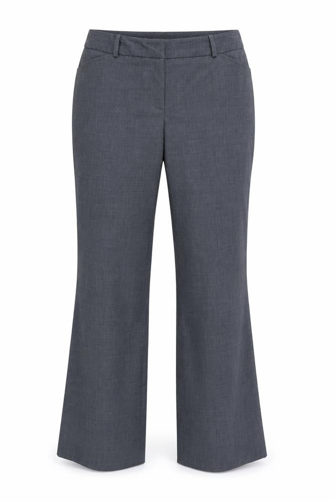 Front view of Worthington women’s grey trousers, size UK 12, 30-inch leg