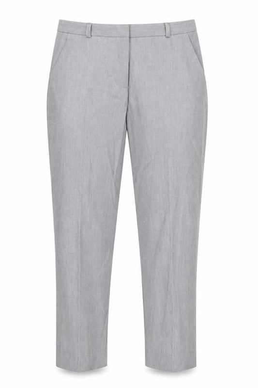 Front view of ASOS women’s grey rayon trousers, size UK 8, 23-inch leg