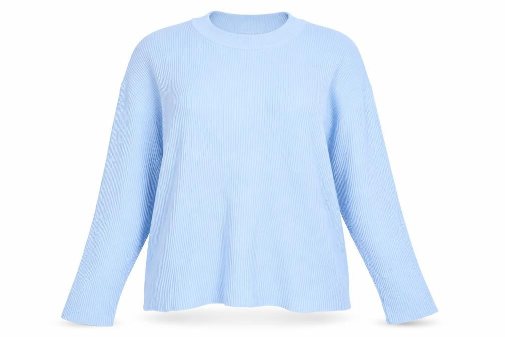 Front view of Afibel women’s blue jumper one size