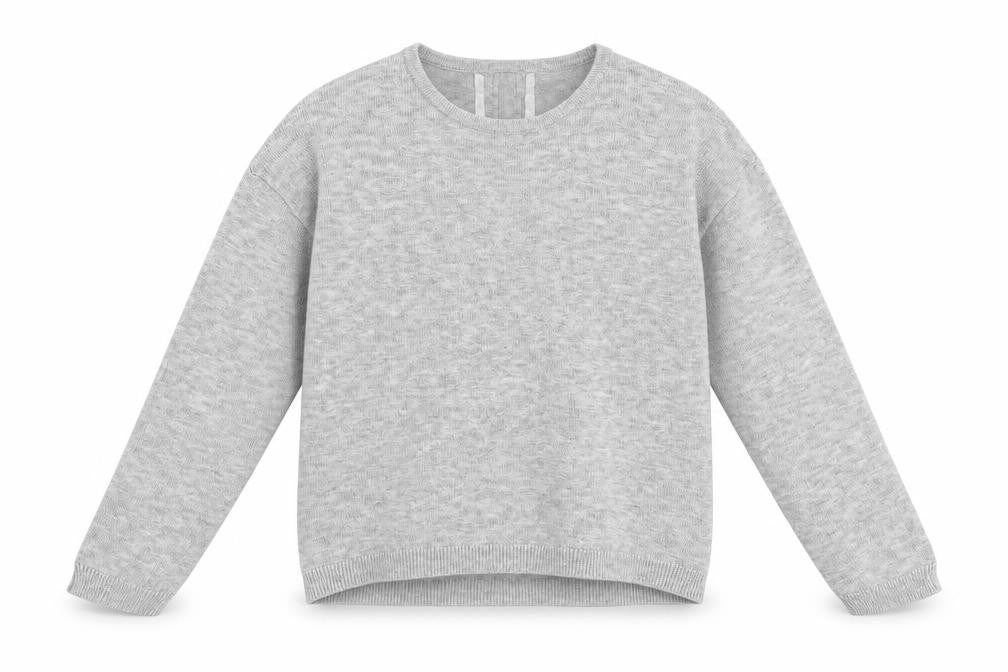 Front view of Zara girls’ grey pullover sweatshirt one size