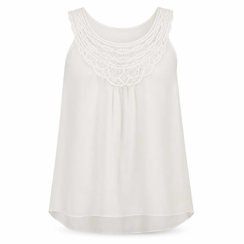 Front view of Papaya women’s ivory basic blouse, size UK 12