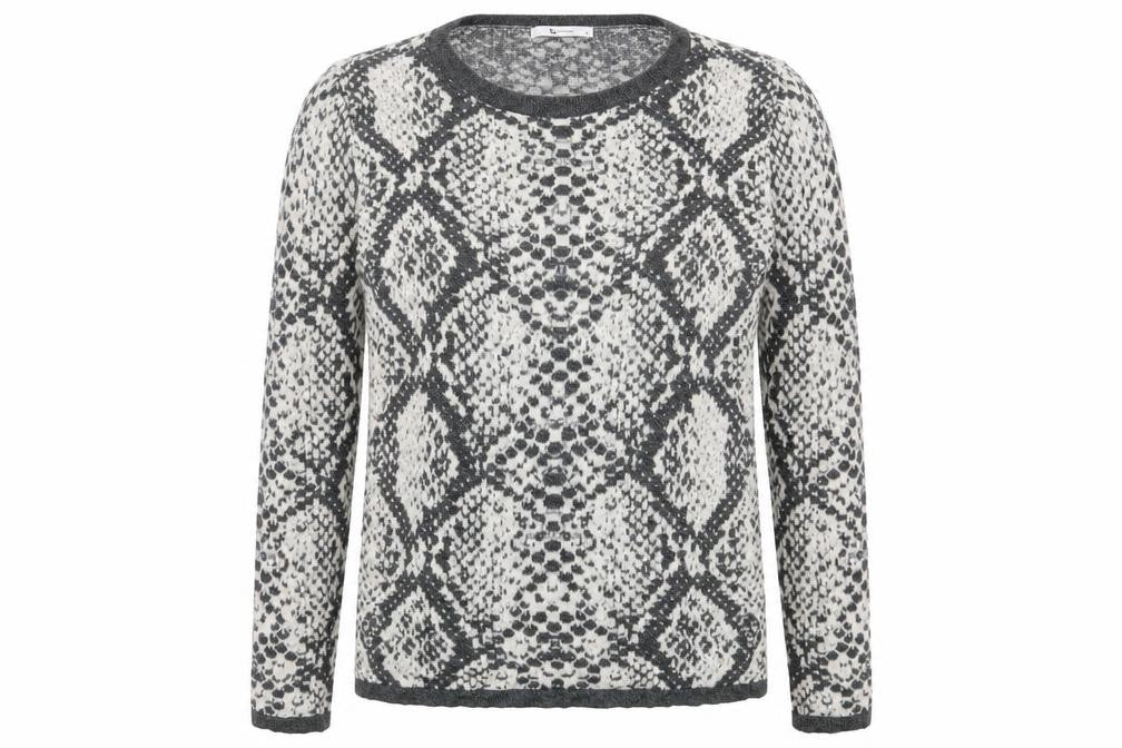 Front view of Tu women’s green argyle/diamond jumper, size UK 12