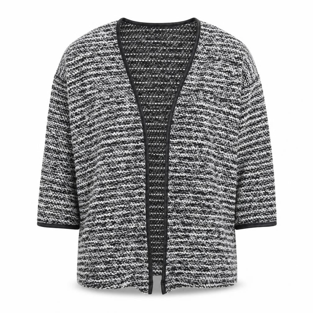Front view of Divided women’s grey knit jacket coatigan, size M