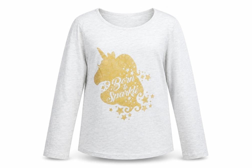 Front view of Matalan girls’ grey basic t-shirt, size 8-9, years