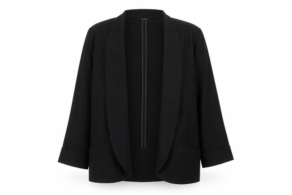 Front view of New Look women’s black jacket blazer, size UK 8