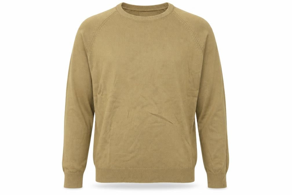 Front view of River Island men’s beige jumper, size S