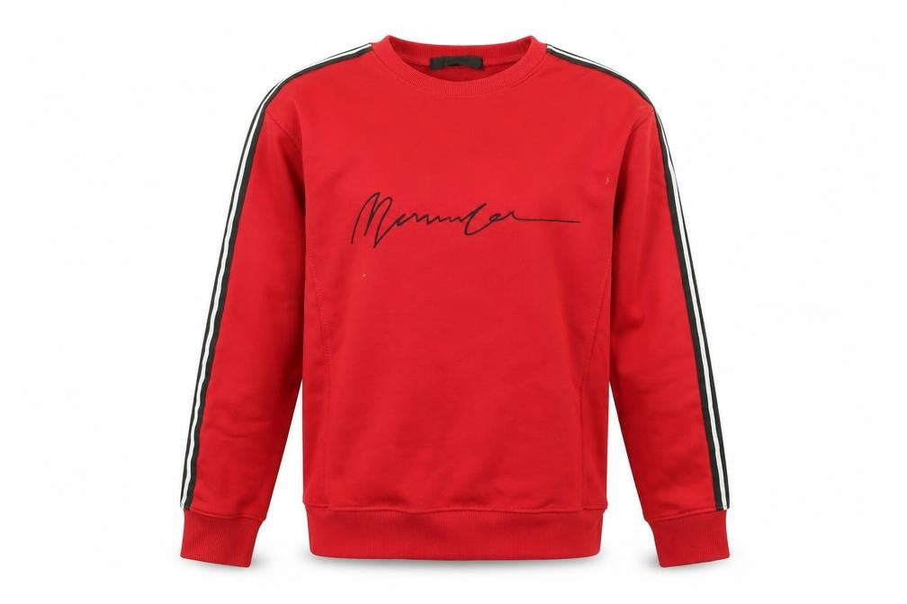 Front view of Mennace men’s red jumper, size XS