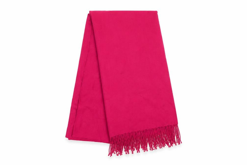 Front view of Preworn women’s pink geometric shawl/wrap
