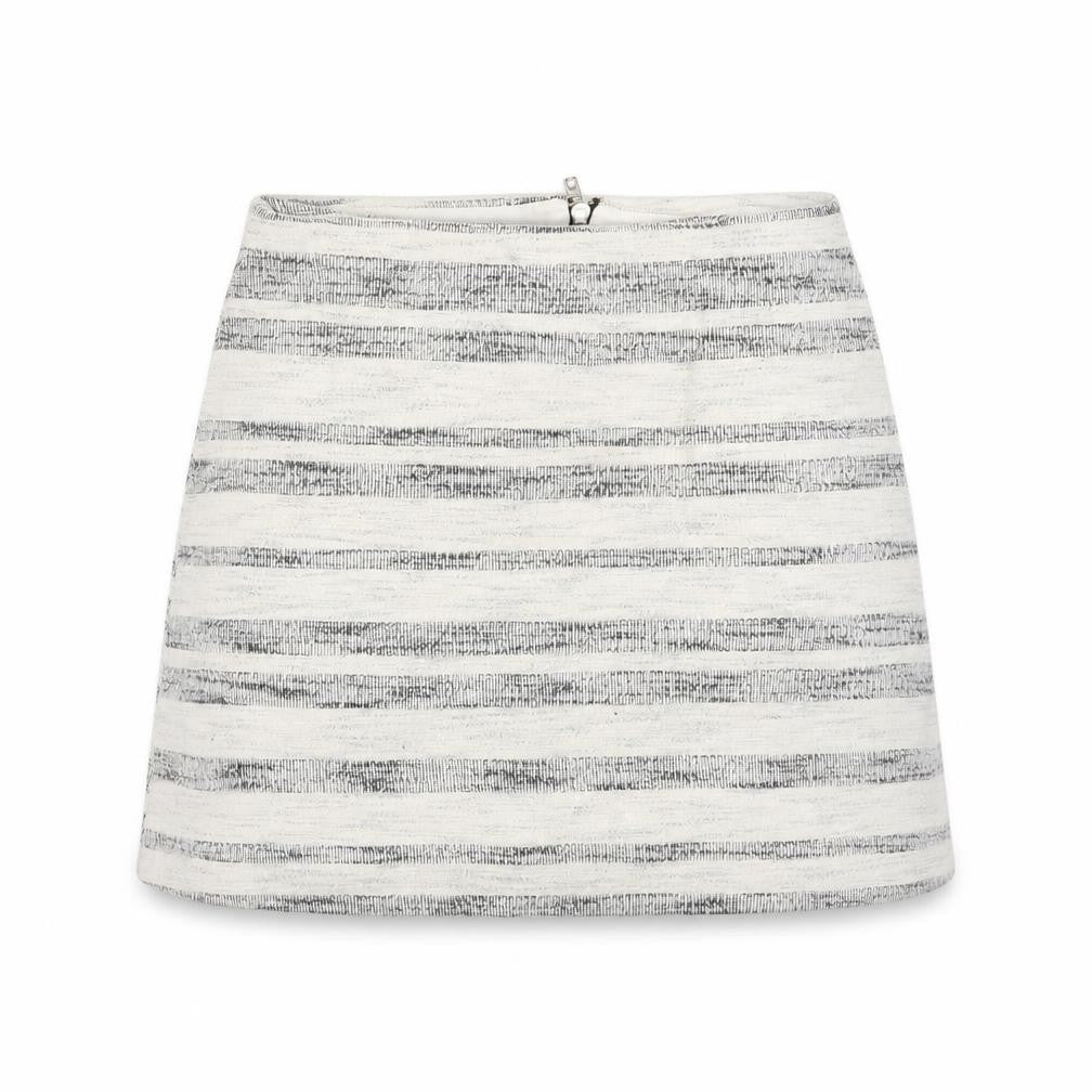 Topshop Womens Ivory Striped  A-Line Skirt Size 10