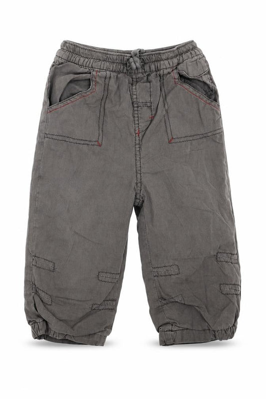 Front view of Cherokee boys’ grey jogger trousers, size 9-12, months