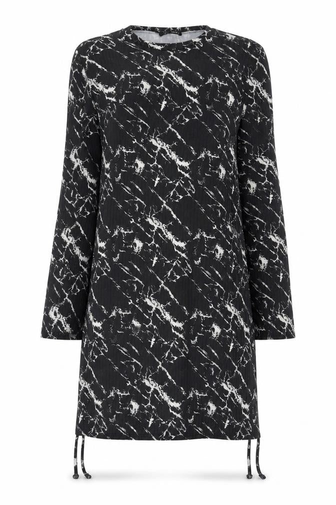 Front view of Vivichi women’s black tie dye a-line, size M