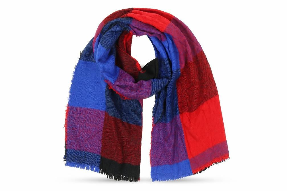 Front view of Preworn unisex multicoloured shawl/wrap