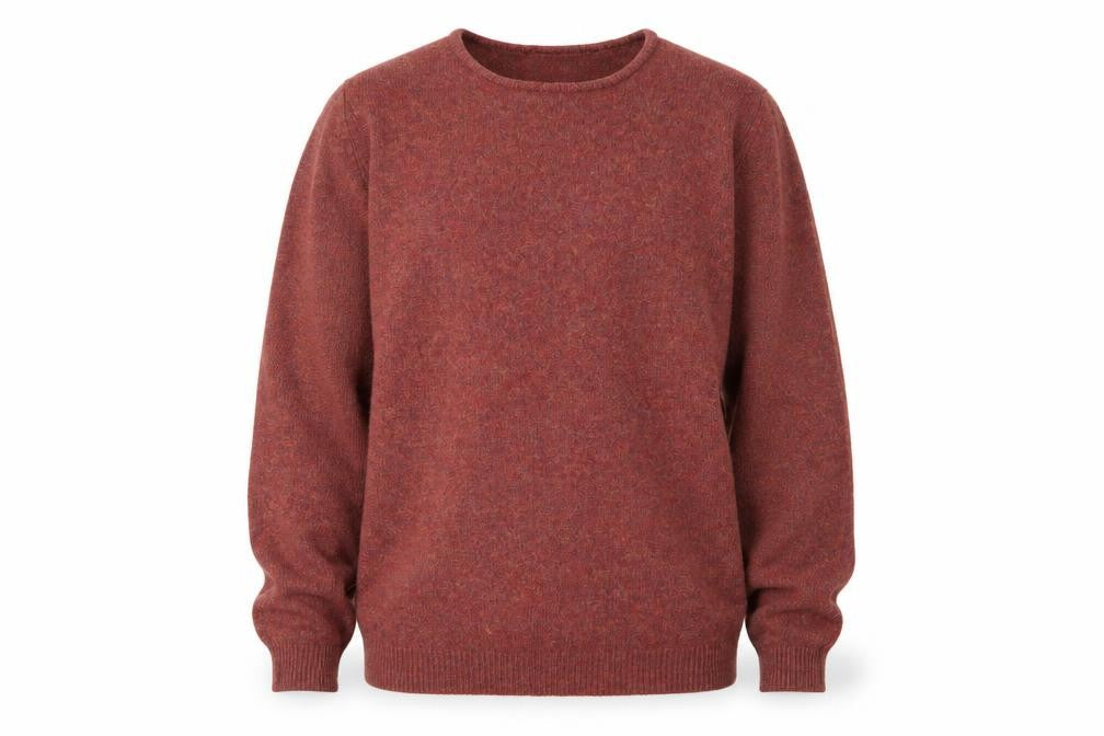Front view of Equorian men’s red pullover sweatshirt, size M