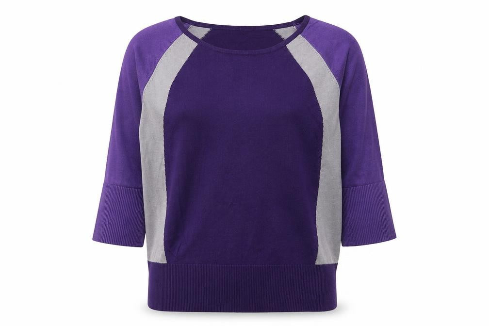Front view of Preworn women’s purple jumper, size M