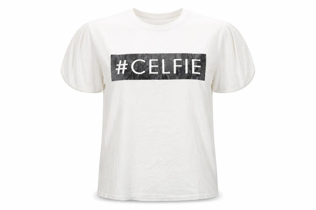 Front view of Blonde + Blonde women’s white basic polo, size UK 16