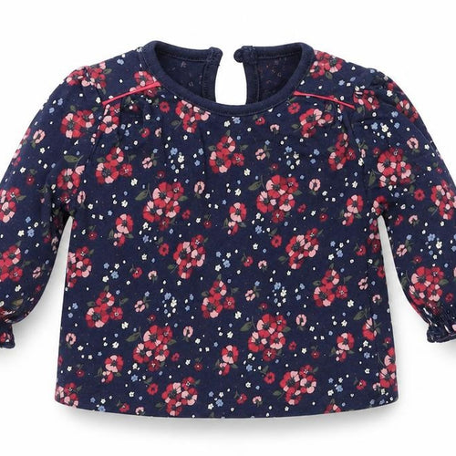 F&F Girls Blue Floral  Basic T-Shirt Size 0-3 Months