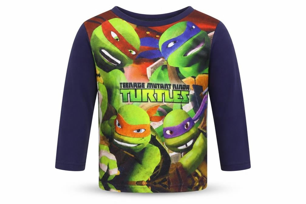 Front view of George boys’ black basic t-shirt, size 3-4, years - ninja turtle
