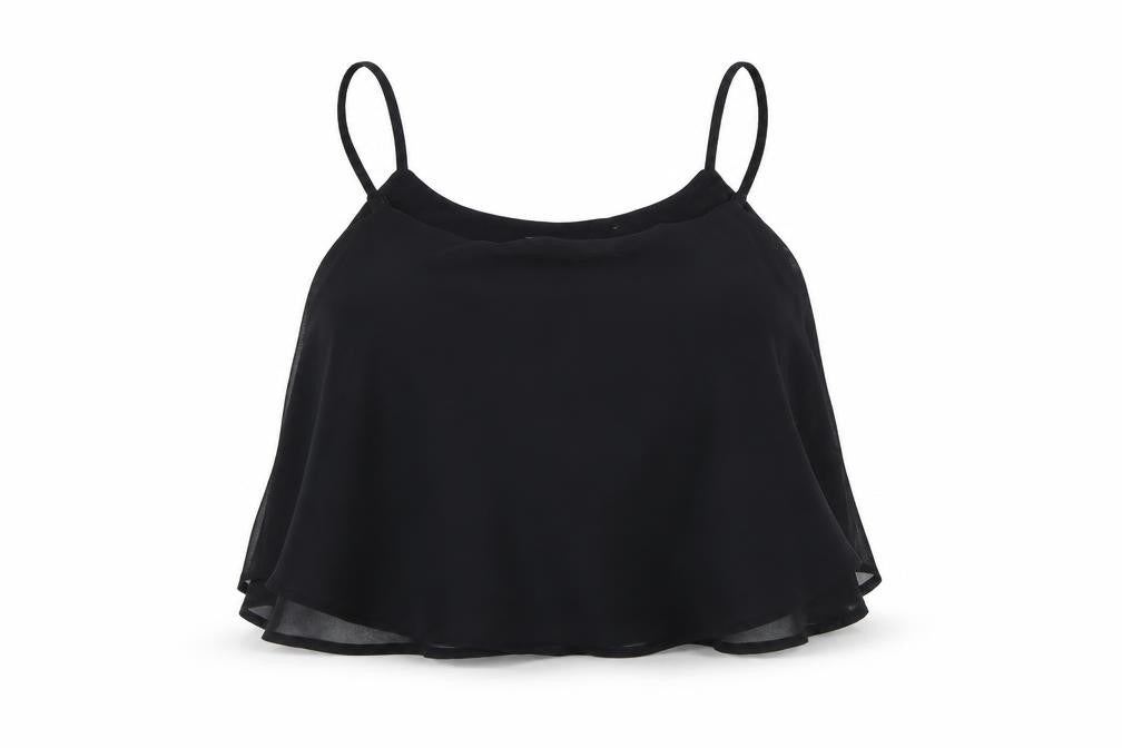 Front view of Berksha women’s black basic tank, size XS