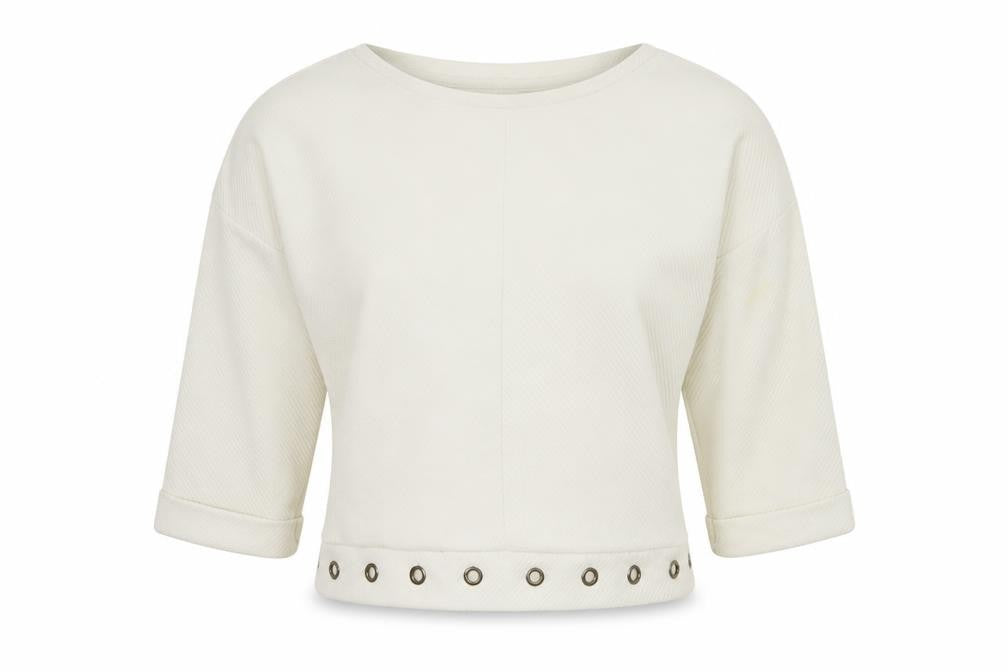 Front view of RESERVED women’s white jumper, size S
