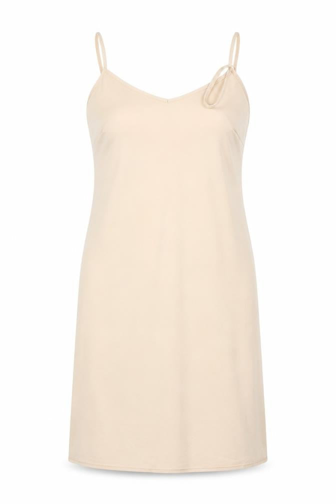 Front view of Atmosphere women’s beige a-line, size UK 10