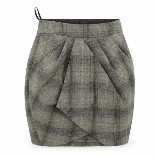 Dorothy Perkins Womens Grey Check  A-Line Skirt Size 6